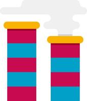 Two stacks of pipes with smoke coming out of them vector