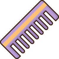 A purple comb with yellow stripes on it vector