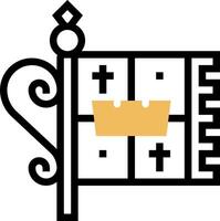 A black and white flag with a crown on it vector