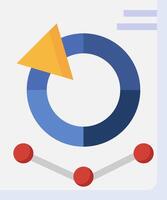 A flat icon with a circle and arrows vector