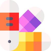 A pill with a colorful pill on top of it vector