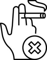 A hand with a cigarette and an x sign vector