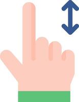 A hand with a finger pointing up and an arrow pointing down vector
