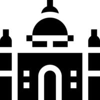 A black and white icon of a building vector