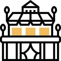 A building with a roof and windows vector