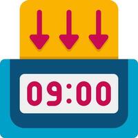 A clock with arrows pointing to the left and right vector