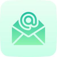 Email icon with green envelope vector