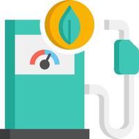 A gas pump with a green leaf on it vector