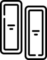 Two black and white icons of two doors vector