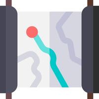 A map with a red dot on it vector