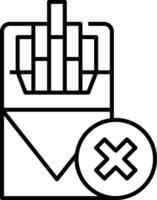 A cigarette with an x in the middle of it vector