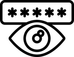 An eye with a password symbol on it vector