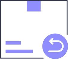 A purple envelope with a blue arrow pointing to it vector