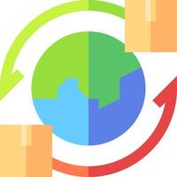 A globe with arrows pointing to it vector