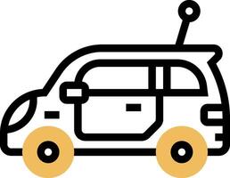 A small car with a camera on top vector