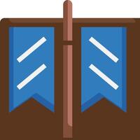 A wooden box with two flags on it vector