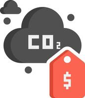Co2 price tag and cloud icon vector