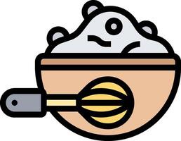 A bowl with a whisk and a spoon vector