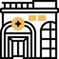A building with a cross on it vector
