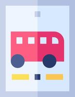 A red bus is shown on a white background vector