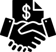 Handshake icon with dollar sign vector