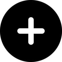A black and white cross in a circle vector