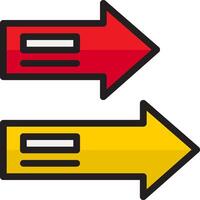 Two arrows pointing in opposite directions vector