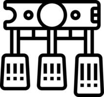 A black and white image of a computer with three keyboards vector
