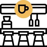 A coffee shop icon with a coffee cup and a bar vector