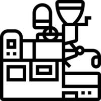 A black and white image of a coffee machine vector