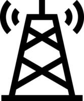 An oil well tower with a radio tower vector
