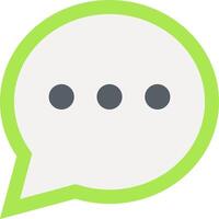 A green speech bubble with three dots on it vector