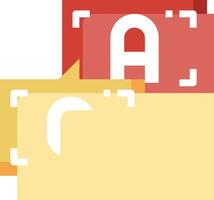 A yellow and red folder with the letters a and c vector
