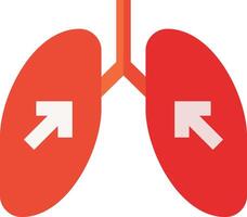 The lungs are shown with arrows pointing to the right vector