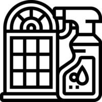 A black and white image of a window and a sprayer vector