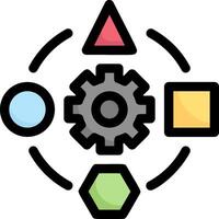 A gear wheel with various shapes and colors vector