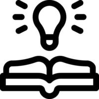 An open book with a light bulb above it vector