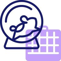 A mouse in a glass ball with a calendar vector