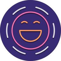 Smile icon with neon smiley face illustration vector