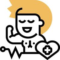 A cartoon man with a heart and a stethoscope vector