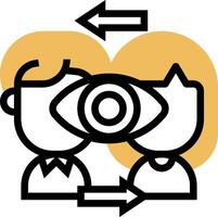 A person with an eye and a person with a person vector