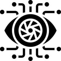 An eye with a circuit board around it vector
