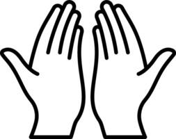 Two hands are shown in a gesture of prayer vector