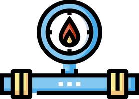 A gas meter with a flame on it vector