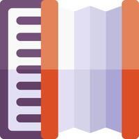A musical instrument icon with a keyboard and a keyboard vector