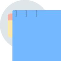 A blue folder with a yellow note inside vector