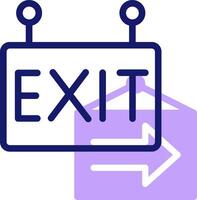 Exit sign icon with arrow pointing to it vector