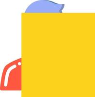 A yellow envelope with a blue and red hat vector
