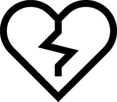 A broken heart with a broken line vector
