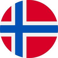 The flag of norway in a circle vector